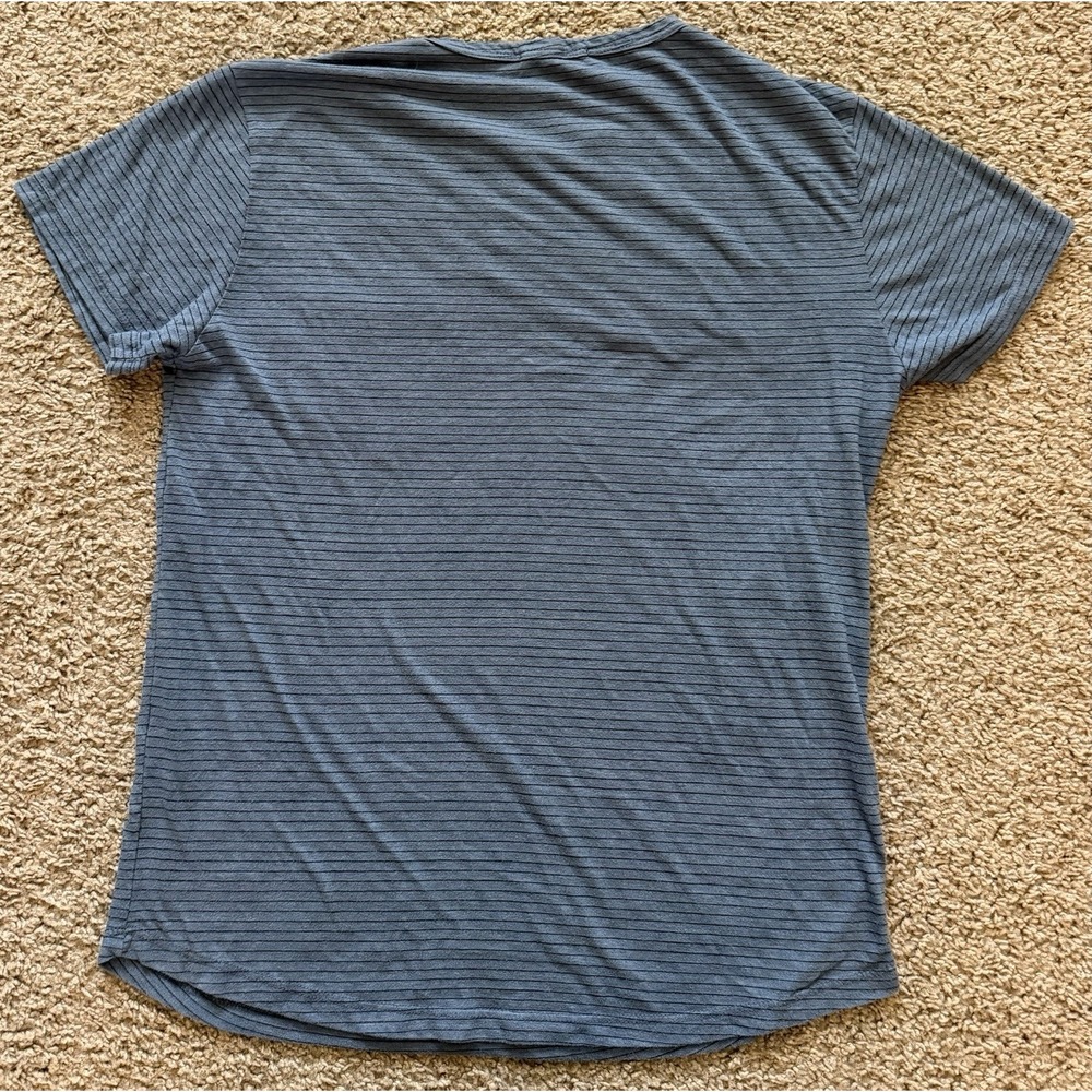 Marine Layer Mens Pocket Tee Blue White Stripe Short Sleeve Size Small - Picture 3 of 7